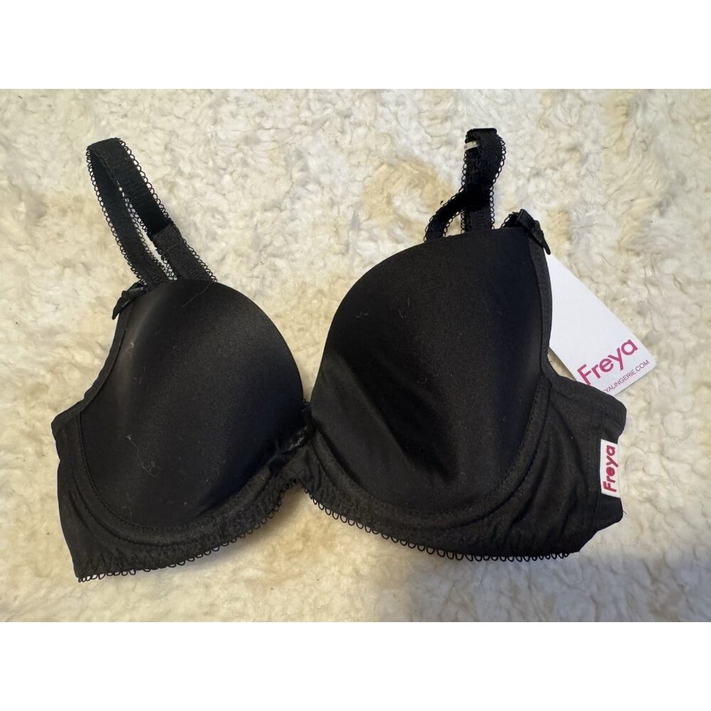 Freya Deco Black Underwire Plunge Bra Style AA4234 Size 28D NEW NWT - Picture 2 of 8